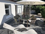 Ferienwohnung in K&auml;gsdorf - Meerblick - Beispiel eigene Terrasse mit Gartenm&ouml;bel,Grill usw
