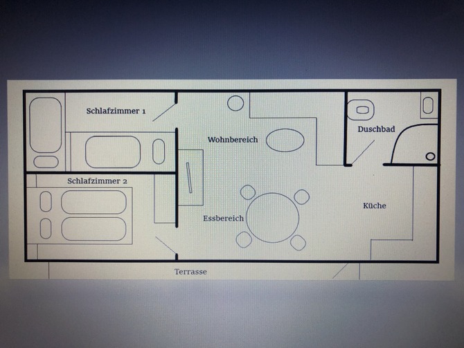 Ferienwohnung in K&auml;gsdorf - Meerblick - Grundriss Ferienwohnung