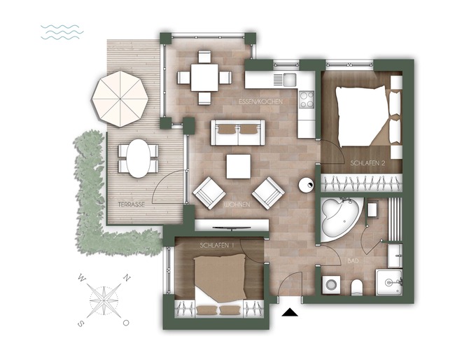 Ferienwohnung in Gro&szlig;enbrode - Windrose 2 - Grundriss Windrose 2