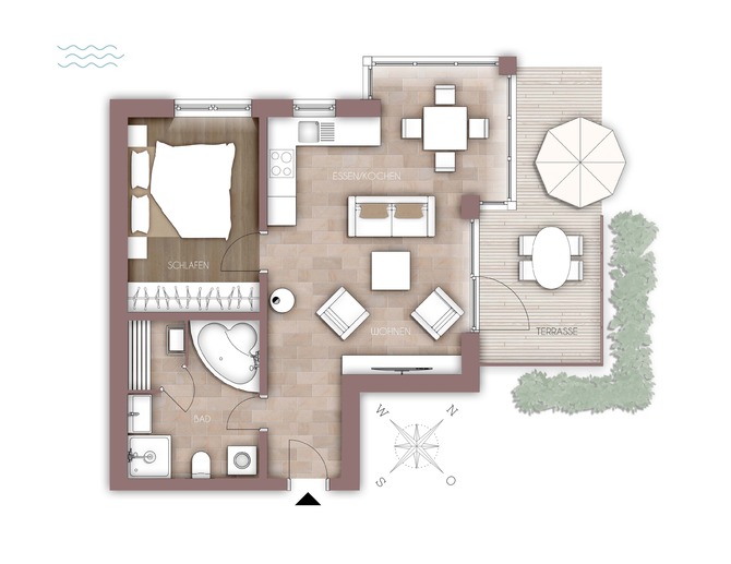 Ferienwohnung in Gro&szlig;enbrode - Seed&uuml;ne 1 - Grundriss Seed&uuml;ne 1