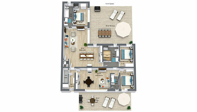 Ferienhaus in Heringsdorf - Anna BRINKMANNHAUS - viel Platz f&uuml;r Familien fast am Strand Sauna Terrasse Grill - Bild 2