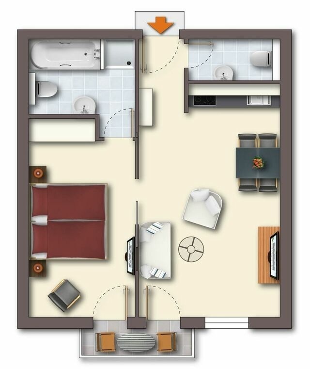 Ferienwohnung in Ahlbeck - (Brise) Appartement-Suiten Tannenburg App. 326 - Bild 15